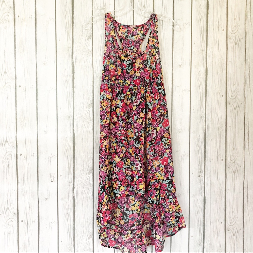 XHILARATION High-low Floral Chiffon Dress Size: S